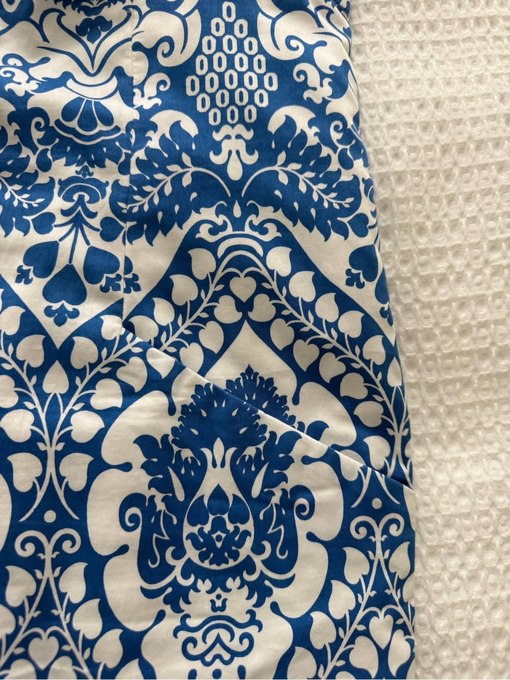 Milly Blue and White Damask Pencil Dress